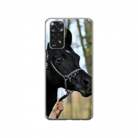 Husa personalizata tip carcasa HQPrint pentru Xiaomi Redmi Note 11, model Black Horse, multicolor, S1D1M0019