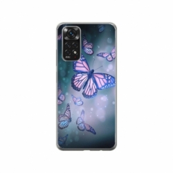 Husa personalizata tip carcasa HQPrint pentru Xiaomi Redmi Note 11, model Butterfly 1, multicolor, S1D1M0028