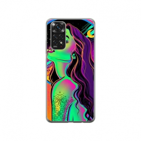 Husa personalizata tip carcasa HQPrint pentru Xiaomi Redmi Note 11, model Colorful Girl, multicolor, S1D1M0249