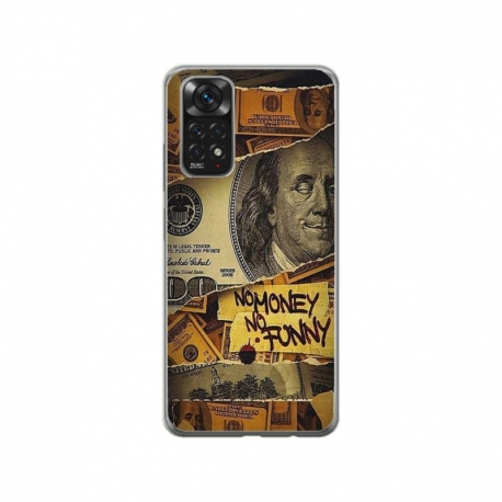 Husa personalizata tip carcasa HQPrint pentru Xiaomi Redmi Note 11, model No Money No Funny, multicolor, S1D1M0262