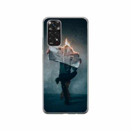 Husa personalizata tip carcasa HQPrint pentru Xiaomi Redmi Note 11S, model Burn the News, multicolor, S1D1M0345
