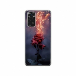 Husa personalizata tip carcasa HQPrint pentru Xiaomi Redmi Note 11 Pro 4G, model Fire Rose, multicolor, S1D1M0158