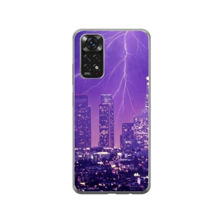 Husa personalizata tip carcasa HQPrint pentru Xiaomi Mi 10T 5G, model Purple Lightning, multicolor, S1D1M0354