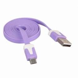 Cablu Date & Incarcare MicroUSB Plat - 1 Metru (Violet)