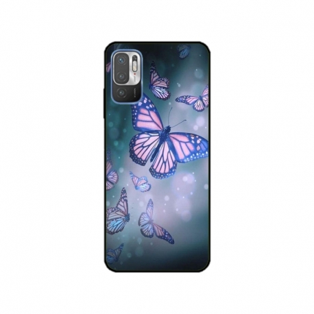 Husa personalizata tip carcasa HQPrint pentru Xiaomi Redmi 10, model Butterfly 1, multicolor, S1D1M0028