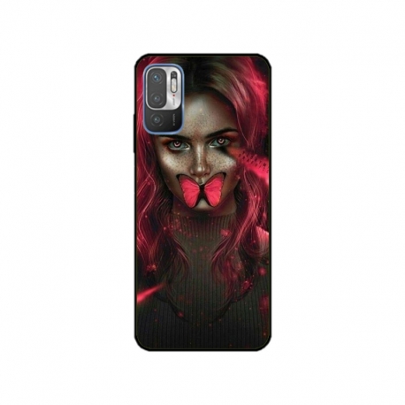 Husa personalizata tip carcasa HQPrint pentru Xiaomi Redmi 10, model Butterfly Mouth 2, multicolor, S1D1M0352