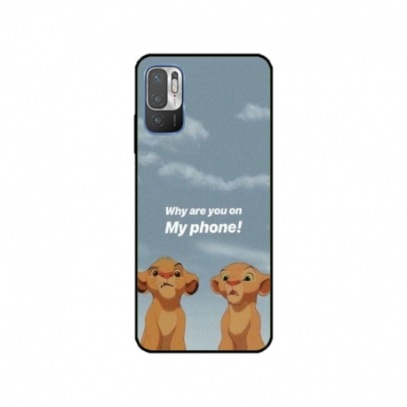 Husa personalizata tip carcasa HQPrint pentru Xiaomi Redmi Note 10 5G, model Why are you on my phone, multicolor, S1D1M0220
