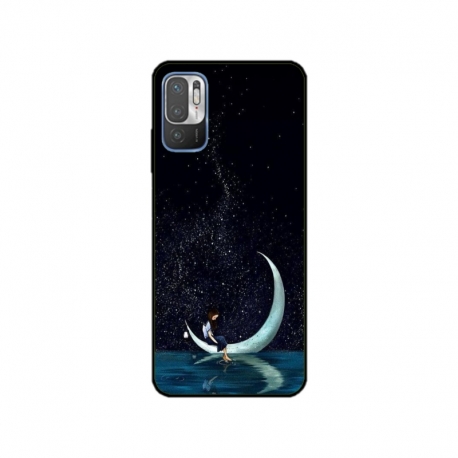 Husa personalizata tip carcasa HQPrint pentru Xiaomi Redmi Note 10 5G, model Moon Fishing, multicolor, S1D1M0270