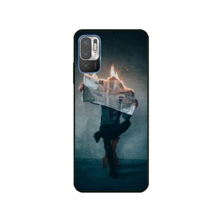 Husa personalizata tip carcasa HQPrint pentru Xiaomi Redmi Note 10 5G, model Burn the News, multicolor, S1D1M0345