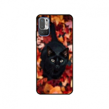 Husa personalizata tip carcasa HQPrint pentru Xiaomi Redmi 10 5G, model Black Cat 3, multicolor, S1D1M0017