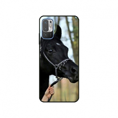 Husa personalizata tip carcasa HQPrint pentru Xiaomi Redmi 10 5G, model Black Horse, multicolor, S1D1M0019