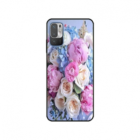 Husa personalizata tip carcasa HQPrint pentru Xiaomi Redmi 10 5G, model Flowers 1, multicolor, S1D1M0026