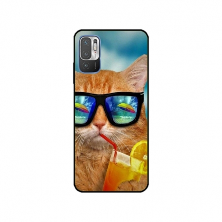 Husa personalizata tip carcasa HQPrint pentru Xiaomi Redmi 10 5G, model Cool Cat, multicolor, S1D1M0031