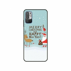 Husa personalizata tip carcasa HQPrint pentru Xiaomi Redmi 10 5G, model Happy Christmas and New Year, multicolor, S1D1M0047