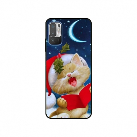 Husa personalizata tip carcasa HQPrint pentru Xiaomi Redmi 10 5G, model Christmas Cat, multicolor, S1D1M0048