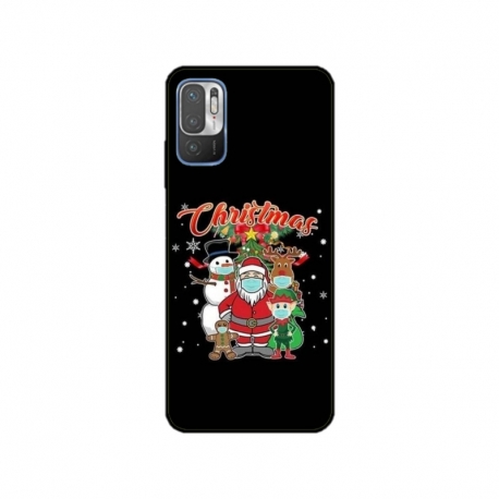 Husa personalizata tip carcasa HQPrint pentru Xiaomi Redmi 10 5G, model Covid Christmas, multicolor, S1D1M0054