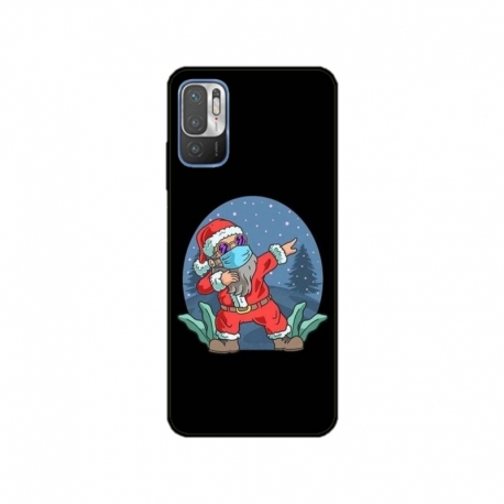Husa personalizata tip carcasa HQPrint pentru Xiaomi Redmi 10 5G, model Covid Santa, multicolor, S1D1M0055