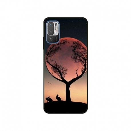 Husa personalizata tip carcasa HQPrint pentru Xiaomi Redmi 10 5G, model Moon Tree, multicolor, S1D1M0068