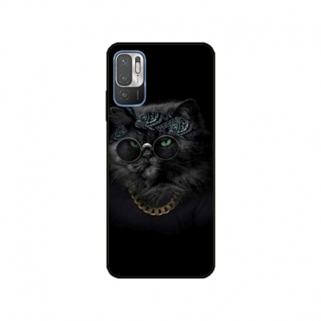 Husa personalizata tip carcasa HQPrint pentru Xiaomi Redmi 10 5G, model Black Cat 4, multicolor, S1D1M0097