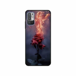 Husa personalizata tip carcasa HQPrint pentru Xiaomi Redmi 10 5G, model Fire Rose, multicolor, S1D1M0158