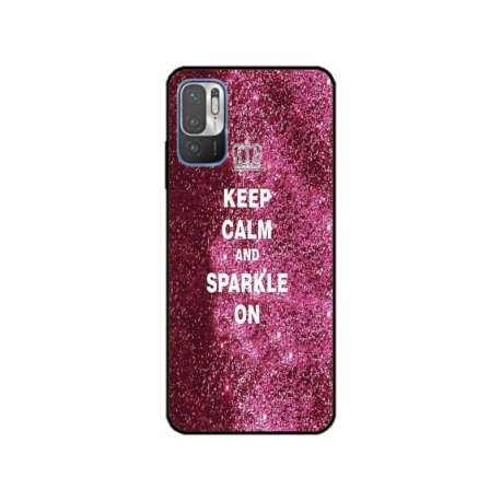 Husa personalizata tip carcasa HQPrint pentru Xiaomi Redmi 10 5G, model Keep Calm and Sparkle On, multicolor, S1D1M0252