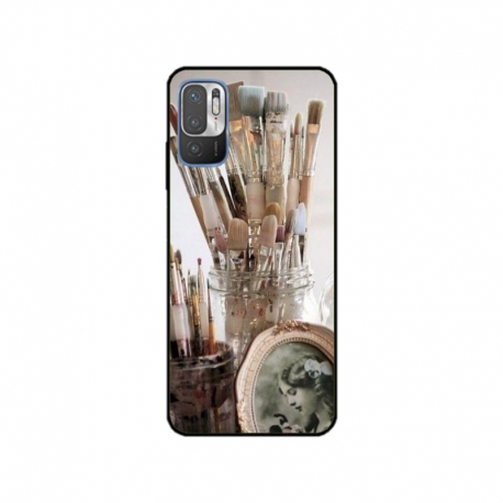 Husa personalizata tip carcasa HQPrint pentru Xiaomi Redmi 10 5G, model Brush, multicolor, S1D1M0282