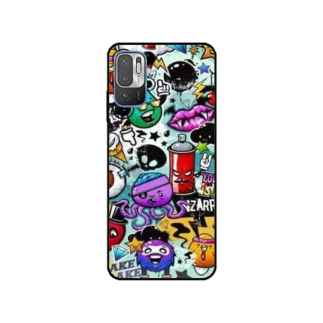 Husa personalizata tip carcasa HQPrint pentru Xiaomi Redmi 10 5G, model Grafitti, multicolor, S1D1M0289