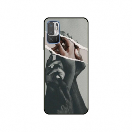 Husa personalizata tip carcasa HQPrint pentru Xiaomi Redmi 10 5G, model Black and White Hands, multicolor, S1D1M0300