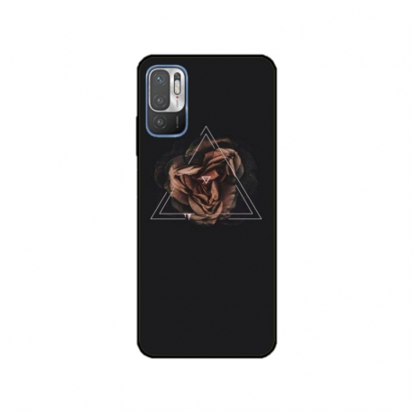 Husa personalizata tip carcasa HQPrint pentru Xiaomi Redmi 10 5G, model Triangle Rose, multicolor, S1D1M0316