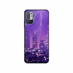 Husa personalizata tip carcasa HQPrint pentru Xiaomi Redmi 10 5G, model Purple Lightning, multicolor, S1D1M0354