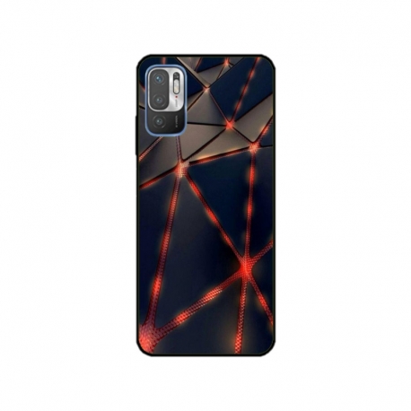 Husa personalizata tip carcasa HQPrint pentru Xiaomi Redmi 10 5G, model Lava Triangles, multicolor, S1D1M0367