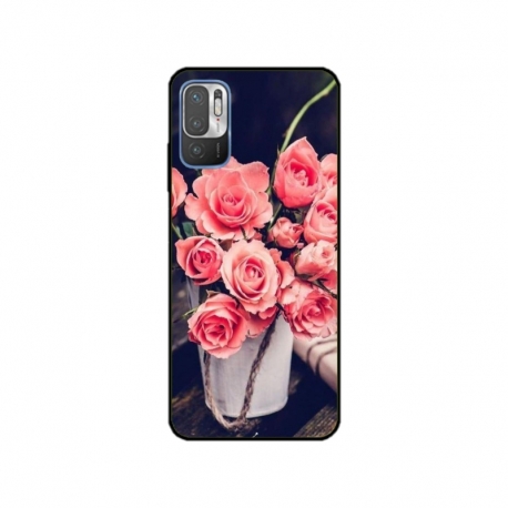Husa personalizata tip carcasa HQPrint pentru Xiaomi Redmi 10 5G, model Flowers 22, multicolor, S1D1M0379