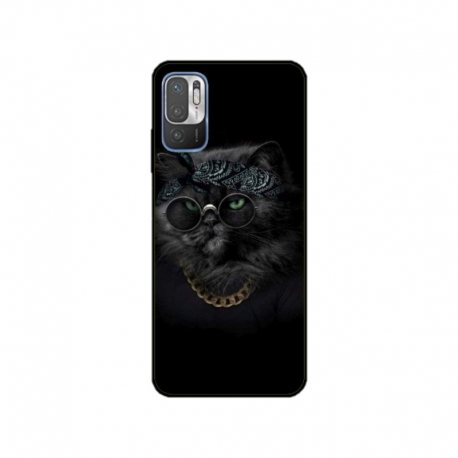 Husa personalizata tip carcasa HQPrint pentru Xiaomi Redmi 10 Prime Plus 5G, model Black Cat 4, multicolor, S1D1M0097