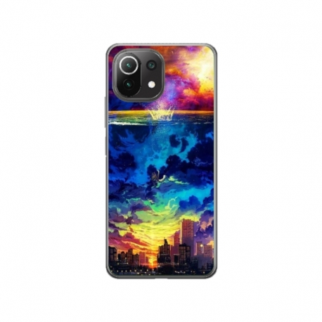 Husa personalizata tip carcasa HQPrint pentru Xiaomi Redmi A1, model Abstract City, multicolor, S1D1M0263
