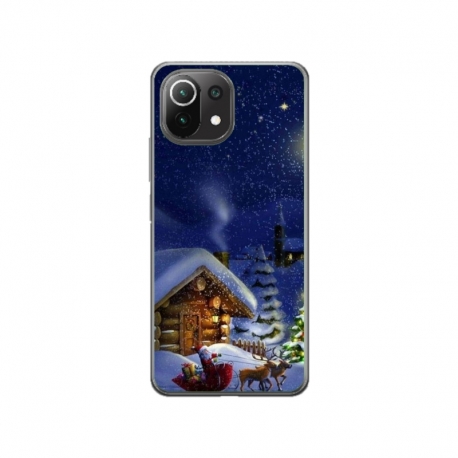 Husa personalizata tip carcasa HQPrint pentru Xiaomi Mi 11, model Christmas Cottage, multicolor, S1D1M0059