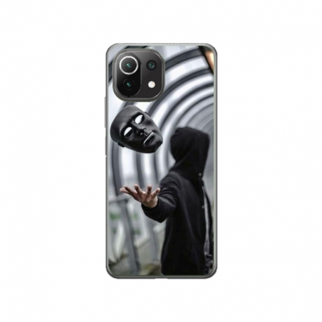 Husa personalizata tip carcasa HQPrint pentru Xiaomi Mi 11, model Mask, multicolor, S1D1M0199