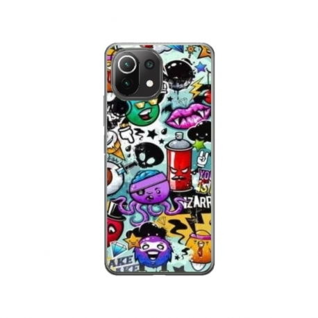 Husa personalizata tip carcasa HQPrint pentru Xiaomi Mi 11, model Grafitti, multicolor, S1D1M0289