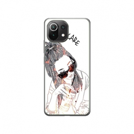 Husa personalizata tip carcasa HQPrint pentru Xiaomi Mi 11, model I dont care, multicolor, S1D1M0320