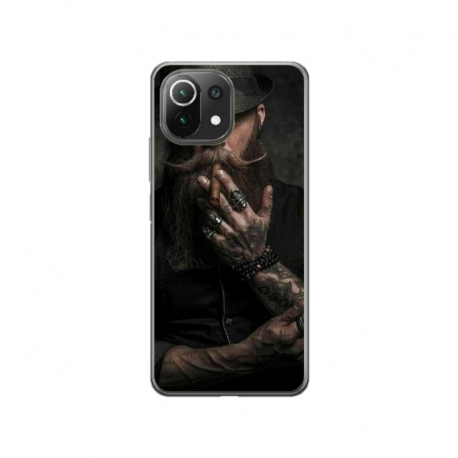 Husa personalizata tip carcasa HQPrint pentru Xiaomi Mi 11, model Beard Man, multicolor, S1D1M0355