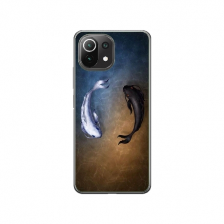 Husa personalizata tip carcasa HQPrint pentru Xiaomi Mi 11, model Ying and Yang Fish, multicolor, S1D1M0390
