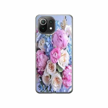 Husa personalizata tip carcasa HQPrint pentru Xiaomi Mi 11 Lite 5G, model Flowers 1, multicolor, S1D1M0026
