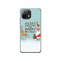 Husa personalizata tip carcasa HQPrint pentru Xiaomi Mi 11 Lite 5G, model Happy Christmas and New Year, multicolor, S1D1M0047