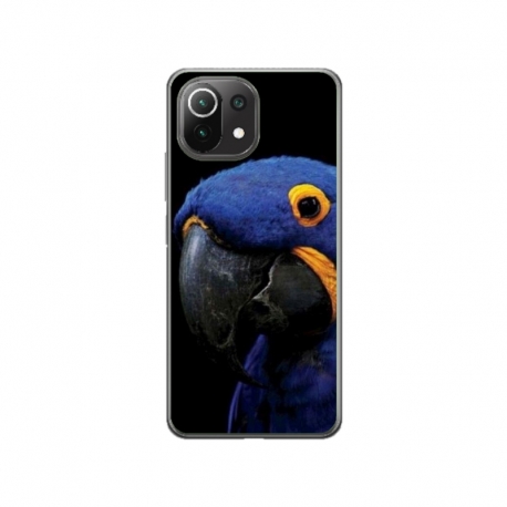 Husa personalizata tip carcasa HQPrint pentru Xiaomi Mi 11 Lite 5G, model Blue Parrot, multicolor, S1D1M0145