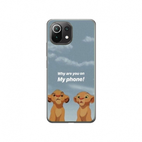 Husa personalizata tip carcasa HQPrint pentru Xiaomi Mi 11 Lite 5G, model Why are you on my phone, multicolor, S1D1M0220