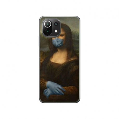 Husa personalizata tip carcasa HQPrint pentru Xiaomi Mi 11 Lite 5G, model Covid Mona Lisa, multicolor, S1D1M0327