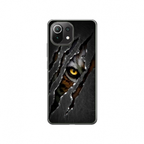 Husa personalizata tip carcasa HQPrint pentru Xiaomi Mi 11 Lite 5G, model Hidden Tiger, multicolor, S1D1M0332