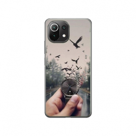 Husa personalizata tip carcasa HQPrint pentru Xiaomi Mi 11 Lite 5G, model Time Flies 2, multicolor, S1D1M0365