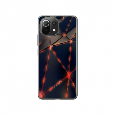 Husa personalizata tip carcasa HQPrint pentru Xiaomi Mi 11 Lite 5G, model Lava Triangles, multicolor, S1D1M0367