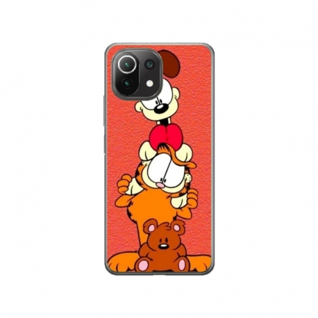 Husa personalizata tip carcasa HQPrint pentru Xiaomi Mi 10 Lite 5G, model Garfield, multicolor, S1D1M0085