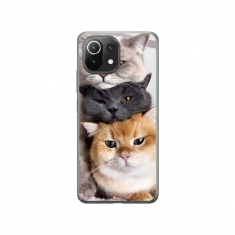 Husa personalizata tip carcasa HQPrint pentru Xiaomi Mi 10 Lite 5G, model Cats, multicolor, S1D1M0116